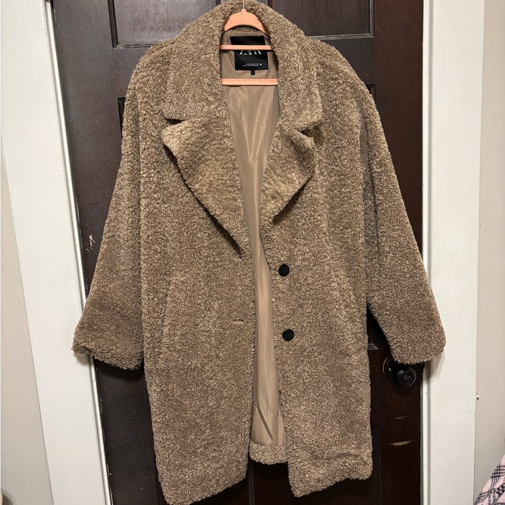 Zara Brown Teddy Jacket